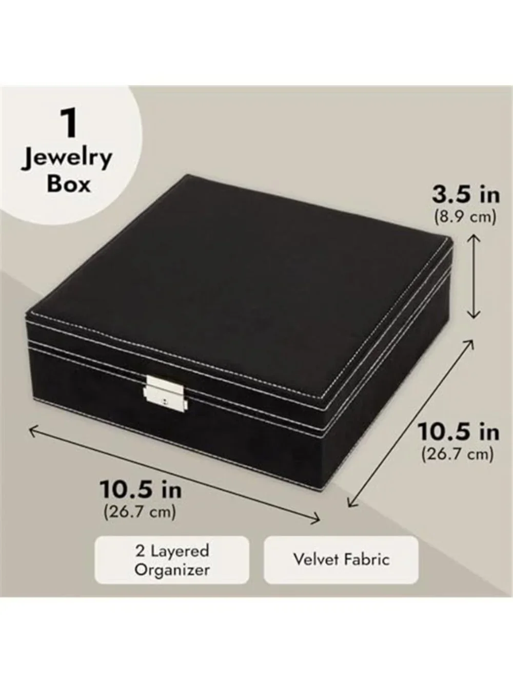 Velvet Jewelry Box Organizer Locking Storage Case Ring Necklace Earring Holder